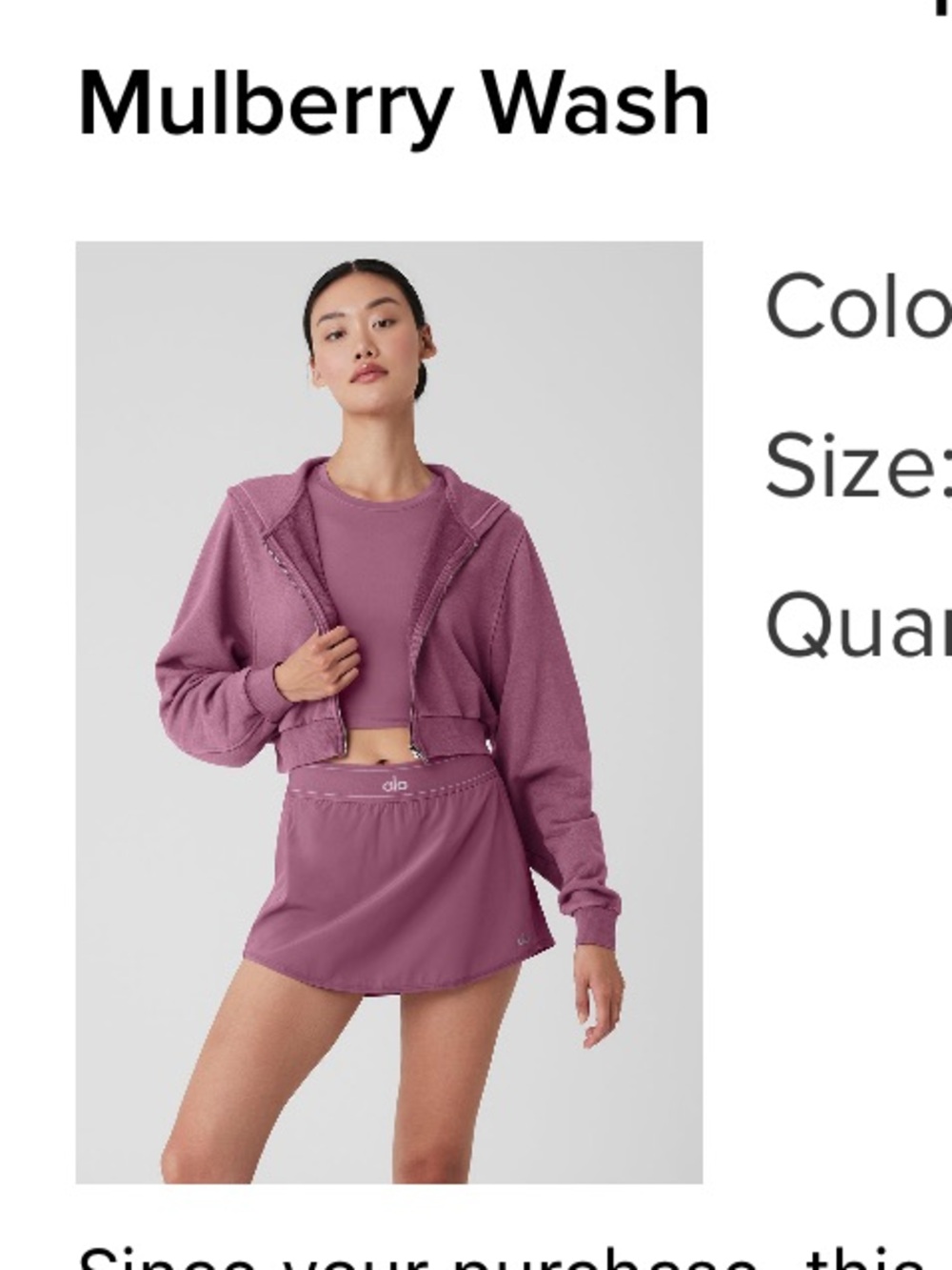 ALO YOGA sweet escape hoodie